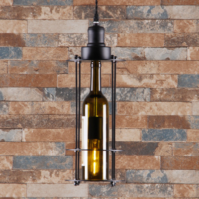 Retro American wine bottle lamp, loft industrial style dining chandelier, creative and personalized glass wine bottle chandelier Application Scenario