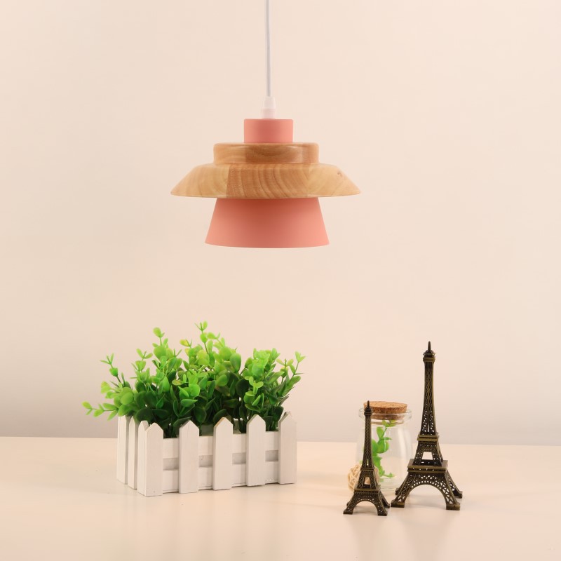 Nordic simple and modern colorful macaron wood art, dining room, bedroom, bedside, personalized bar counter, creative chandelier full figure