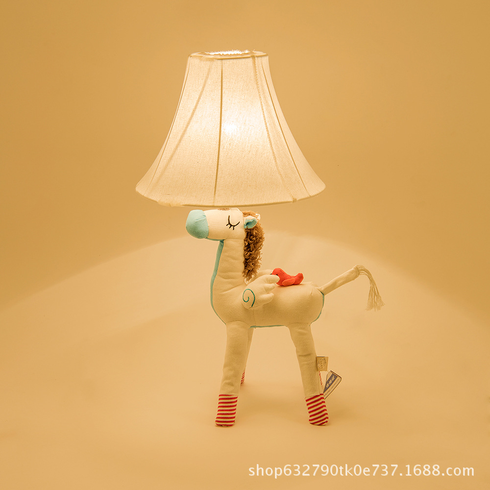 Amazon hot cartoon unicorn cloth art lamp bedroom children room