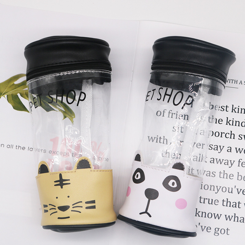 创意造型杯子笔袋大容量高清印花pvc透明化妆袋欧美风格厂家批发产品图