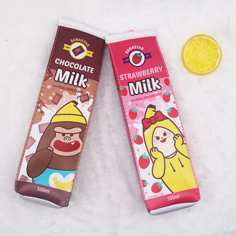 韩版可爱笔袋趣味仿真牛奶笔袋卡通 创意广告文具收纳袋厂家直销详情图2