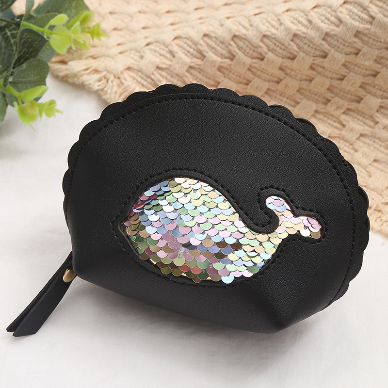 Customized creative whale pattern shell-shaped personalized small wallets with cute cartoon PU coin purps, wholesale from the manufacturer Application Scenario
