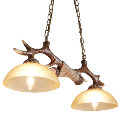 Nordic restaurant chandelier Cafe bedroom Clothing store resin antler chandelier a hair