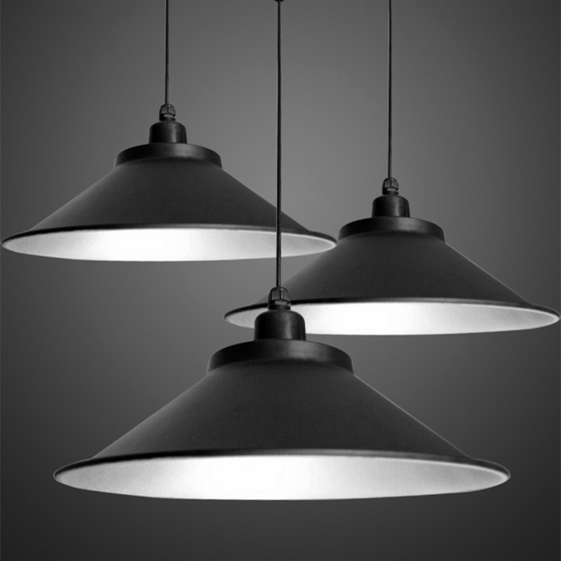 led industrial and mining lampshade, horn, aluminum cover shell, factory building, supermarket, fitness, dance studio lighting, industrial style chandelier Specification drawing