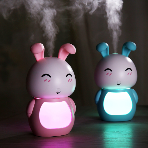 Nuevo humidificador moe ba rabbit USB desktop vehicle mini humidificador de luz nocturna pequeña colorido details Picture
