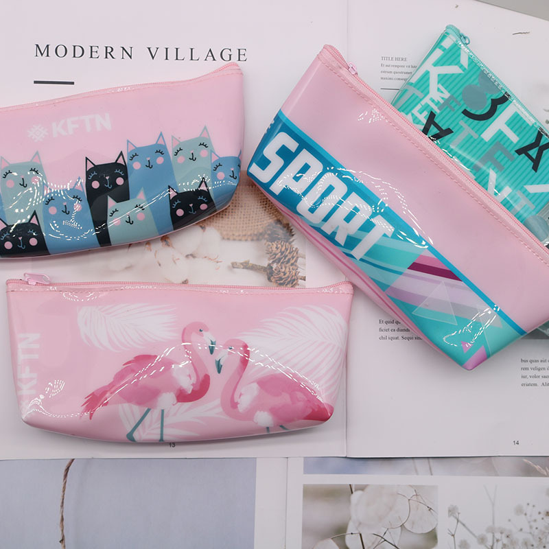 厂家直销小仙女笔袋简约文具袋 PVC化妆袋 创意韩国多功能收纳袋图