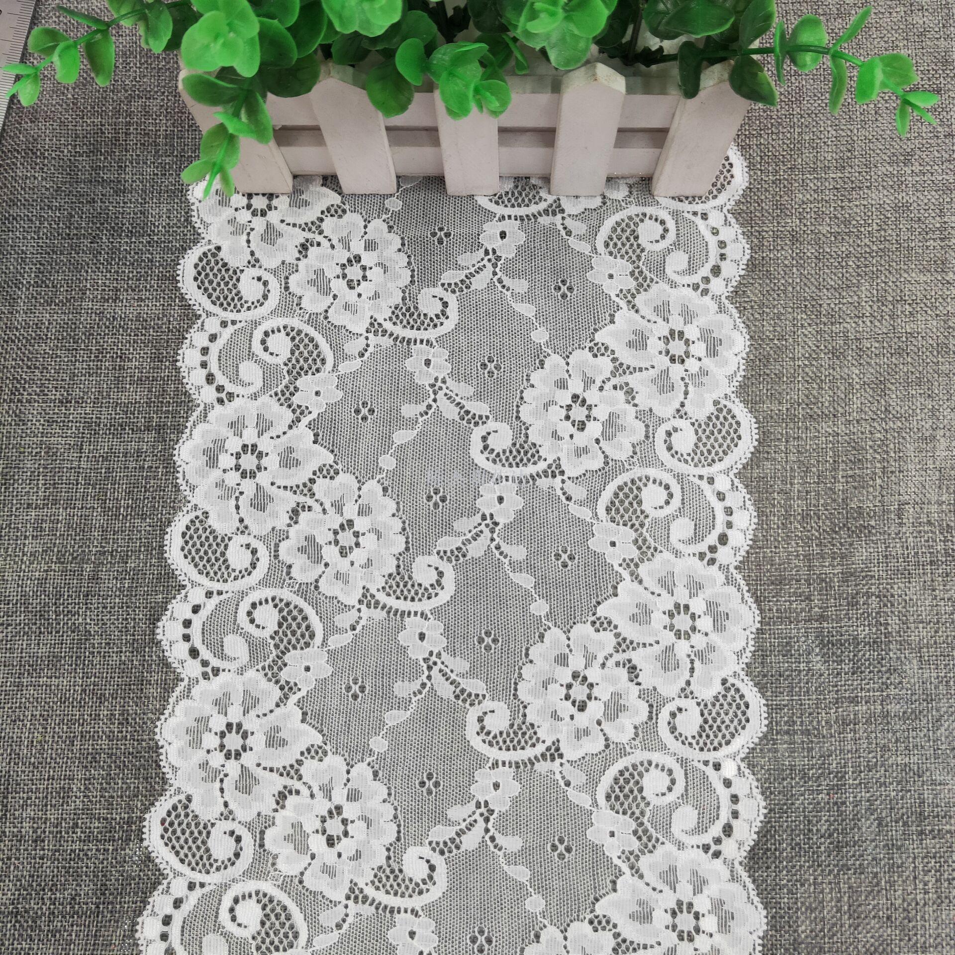 Handmade diy baby clothes fabric with delicate elastic lace trim