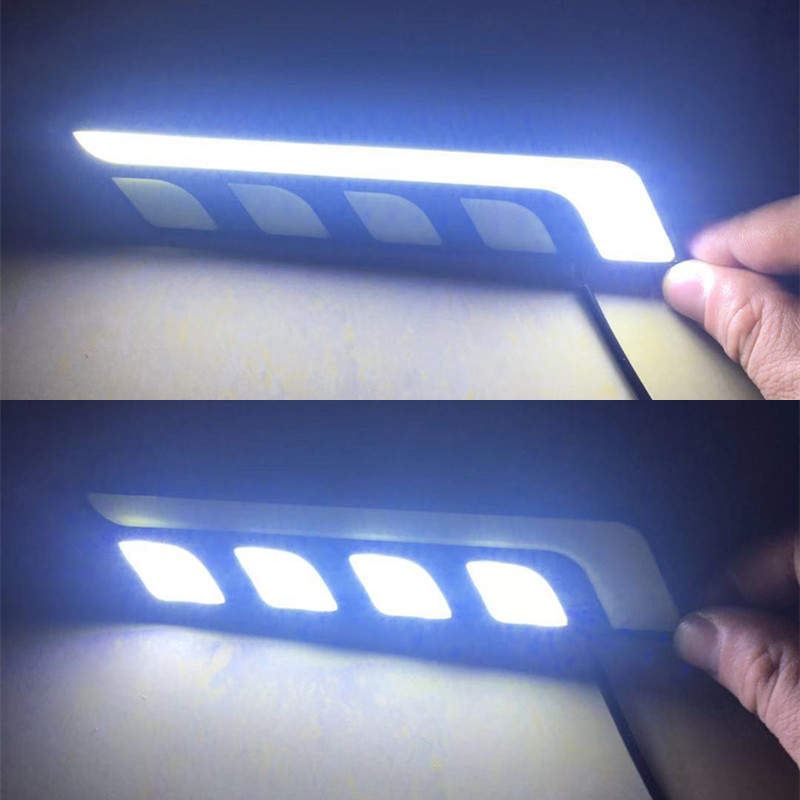 Car LED daytime running lights, ultra-bright COB illuminated decorative strips, large 7-shaped car modification lights Specification drawing