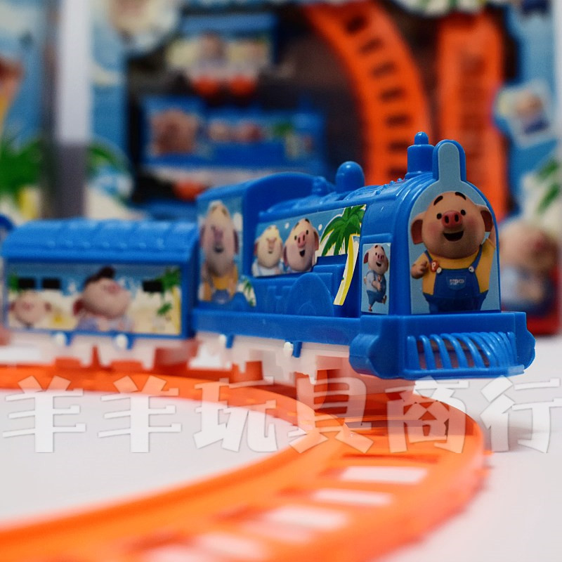 抖音海草猪托马斯小火车套装玩具 轨道车电动玩具火车玩具礼品详情图1