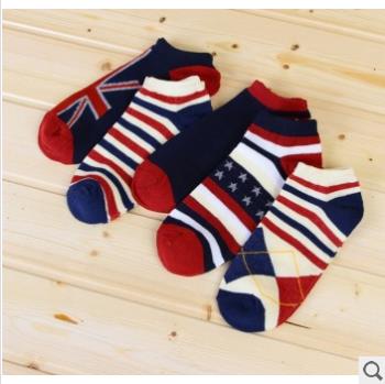 男袜子 男士船袜条纹 短运动棉袜厂家批发细节图