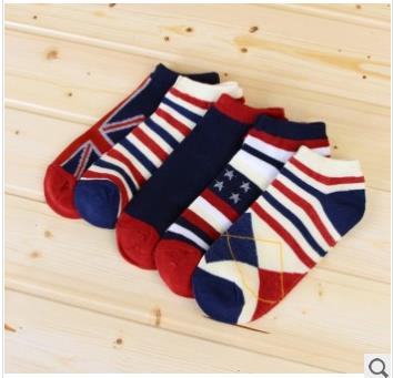 男袜子 男士船袜条纹 短运动棉袜厂家批发