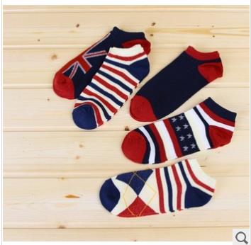 男袜子 男士船袜条纹 短运动棉袜厂家批发产品图