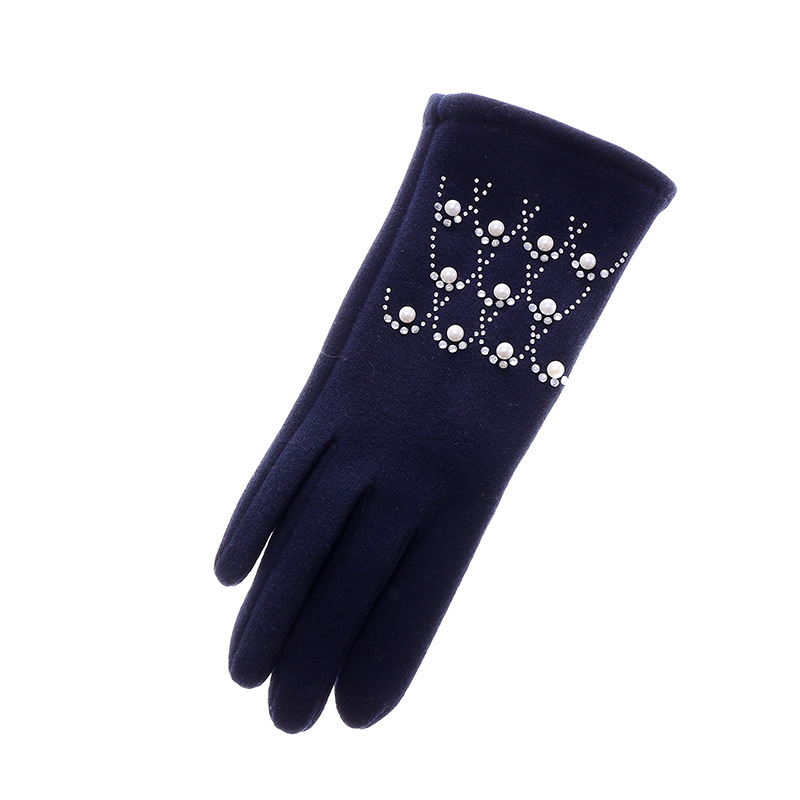 2018冬季新品 女士手套修型百搭分指手套 不倒绒女单保暖手套