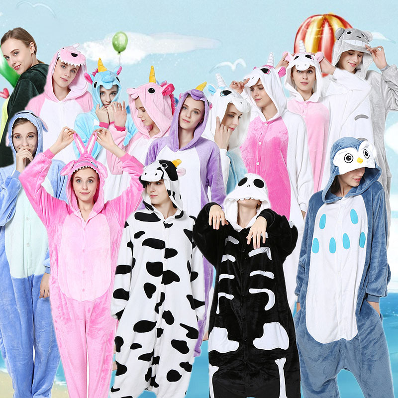 来样定做代加工彩虹天马星星蓝粉独角兽卡通动物连体睡衣长袖家居