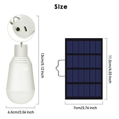 Solar panel charging emergency bulb lamp, integrated solar lamp, temporary emergency light Specification drawing