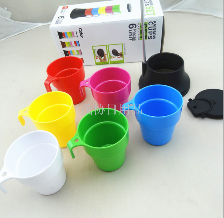 Coffee cup, creative seven-color fruit cup, stacked cute gift cup, coffee seven-layer stacked cup details Picture