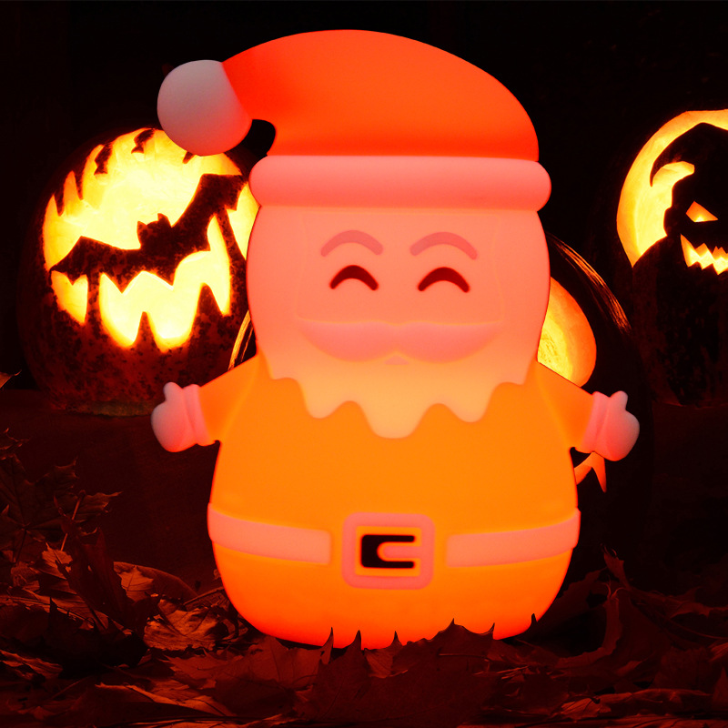 Santa Claus silicone night light color changing night light indoor atmosphere light silicone night light