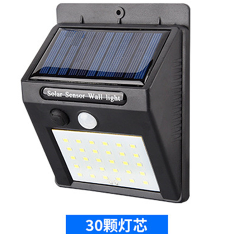 Solar wall lamp, light-controlled human body sensor wall lamp LED30 beads details Picture