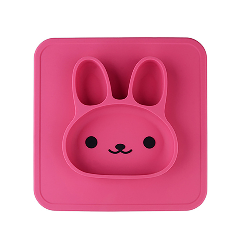萌兔儿童硅胶餐盘餐具食品级硅胶安全环保产品图