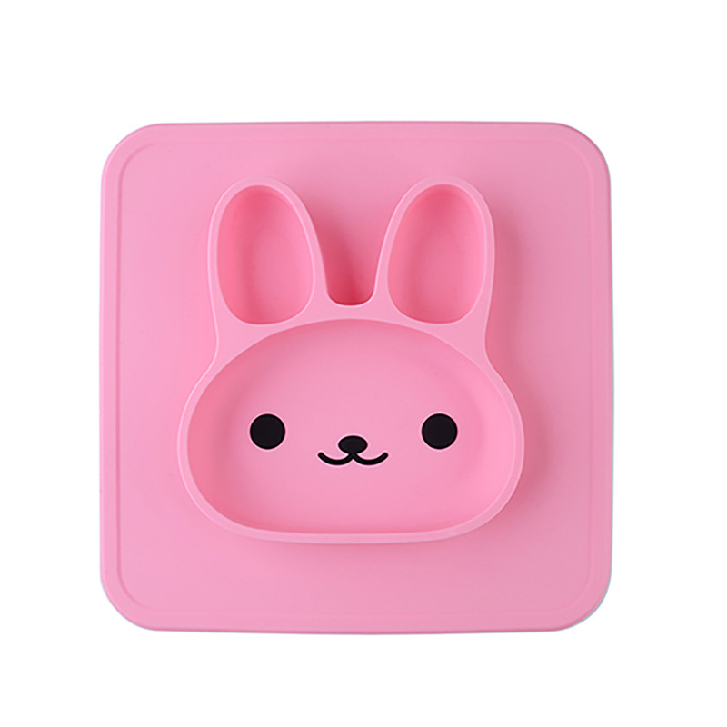萌兔儿童硅胶餐盘餐具食品级硅胶安全环保