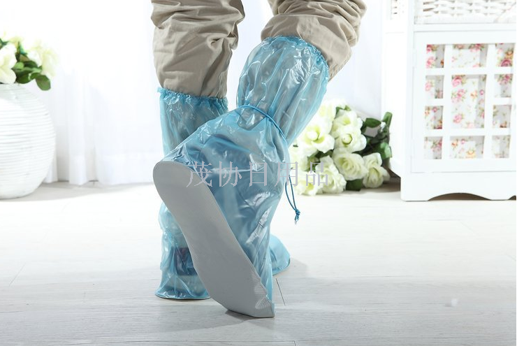 非一次性高筒防雨防水鞋套旅游雨鞋批发男女款防滑雨鞋套细节图