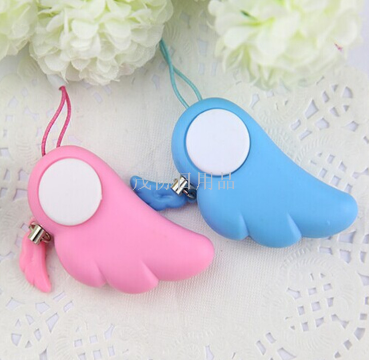 Hot style cute Wolf angel wing woman body protector electronic alarm bag pendant