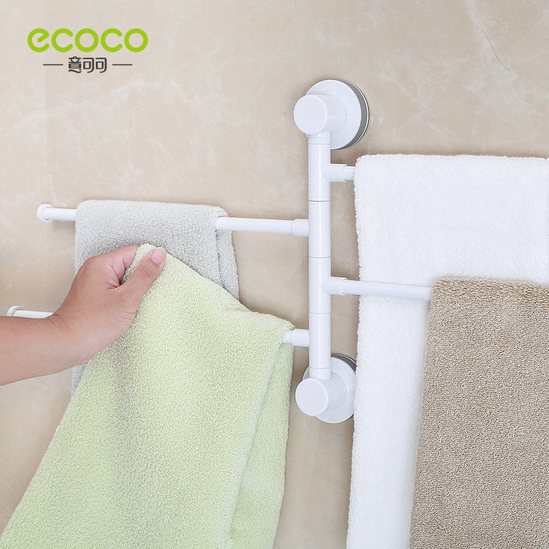 魔力吸盘四杆毛巾架免打孔浴巾架浴室卫生间挂毛巾架子厨房毛巾杆产品图