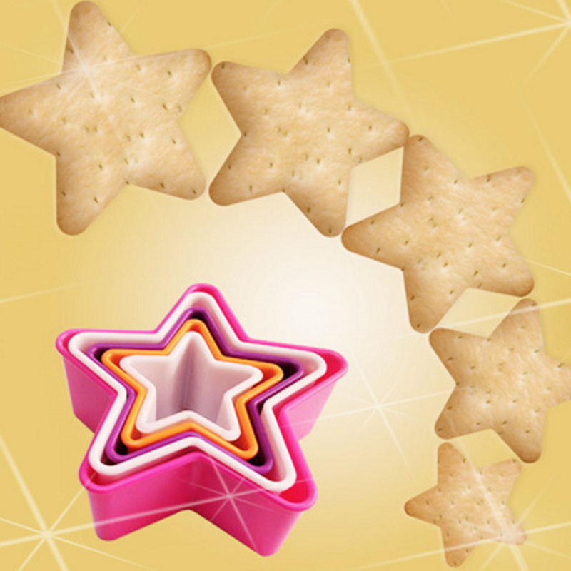 Fun Cookie Cutting Plastic Christmas Love Round Cookie Mold 5 Pieces Set Once Molding Cake Mold Cutter K580 details Picture