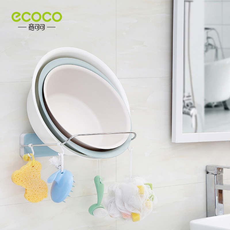 Collapsible wall-mounted washstand Bathroom storage rack Perforation-free washroom suction wall washstand