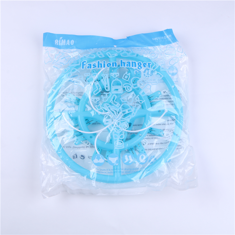 Light Blue Thick Round Clothes Hanger Hanging Clip Sock Drying Clip Windproof Plastic Multi-Head Clip