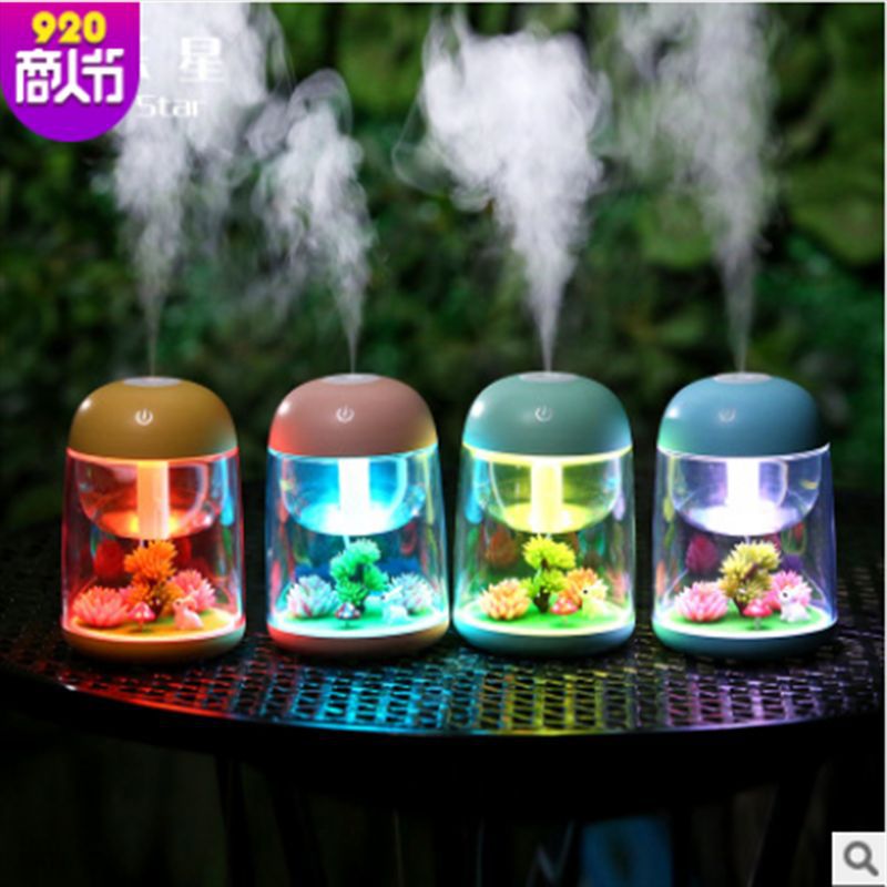 Usb Micro landscape night light mini humidifier Atomizer Still air purifier