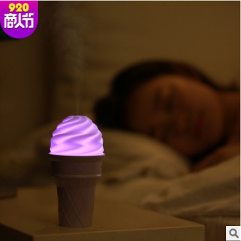 Ice cream USB Mini colorful night light air humidifier home appliances nebulizer new creative