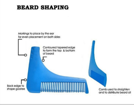 In stock: Beard Bro Beard Shaping Tool Beard styling template tool Beard brush comb Application Scenario