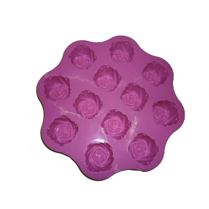 High-temperature resistant 12-piece rose silicone soap mold, easy-to-demold silicone cake mold, cold handcrafted soap mold