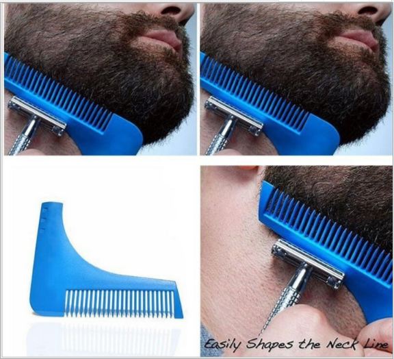 In stock: Beard Bro Beard Shaping Tool Beard styling template tool Beard brush comb details Picture