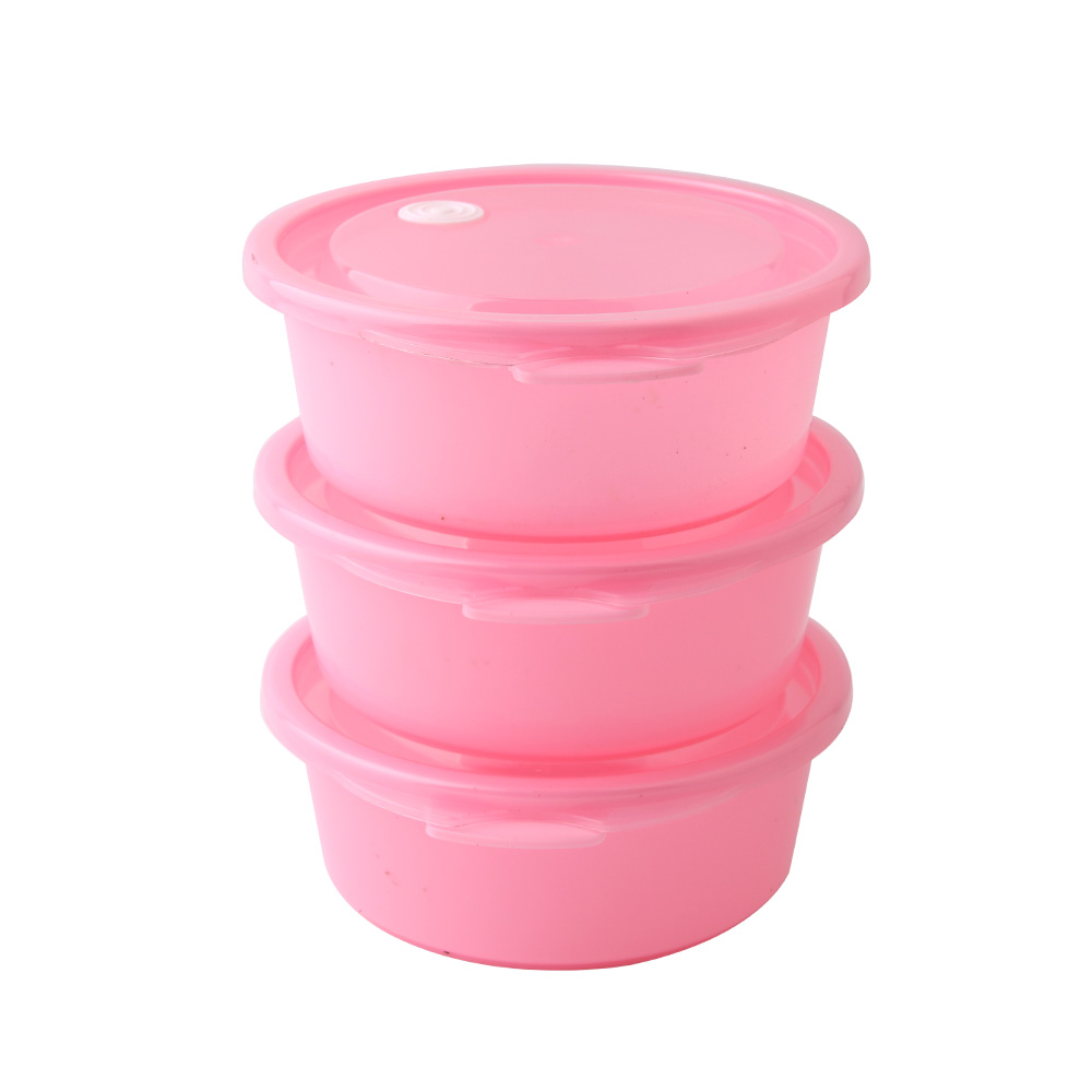Oval plastic food storage box, sealed box, lunch box, plastic box, three-piece set KS-1320-141 details Picture