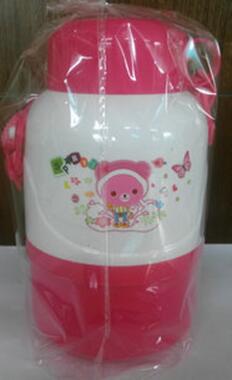 Children's water bottle Plastic water bottle with straw portable water bottle with rope baby water bottle