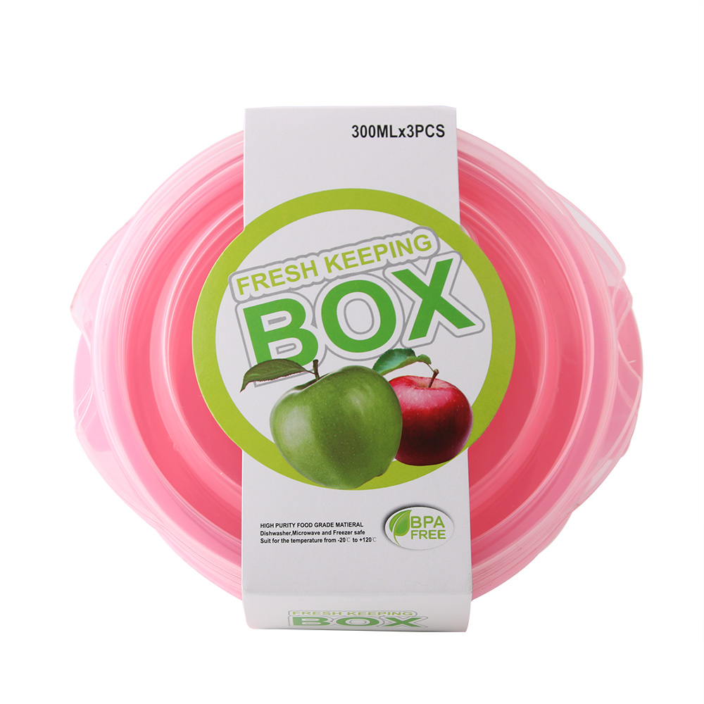 Oval plastic food storage box, sealed box, lunch box, plastic box, three-piece set KS-1320-141 Application Scenario