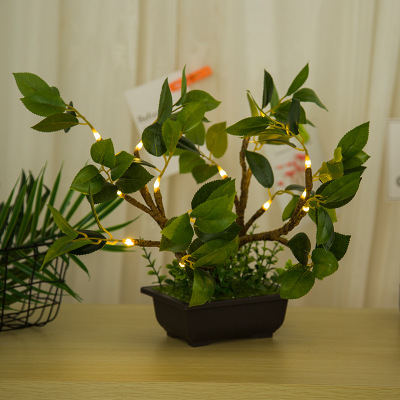 LED simulation tree light indoor bonsai tree light decorative home furnishing yellow light night light