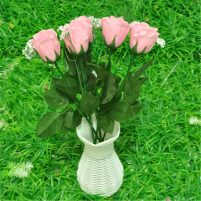 LED仿真花单枝手持玫蕾花灯装饰品产品图