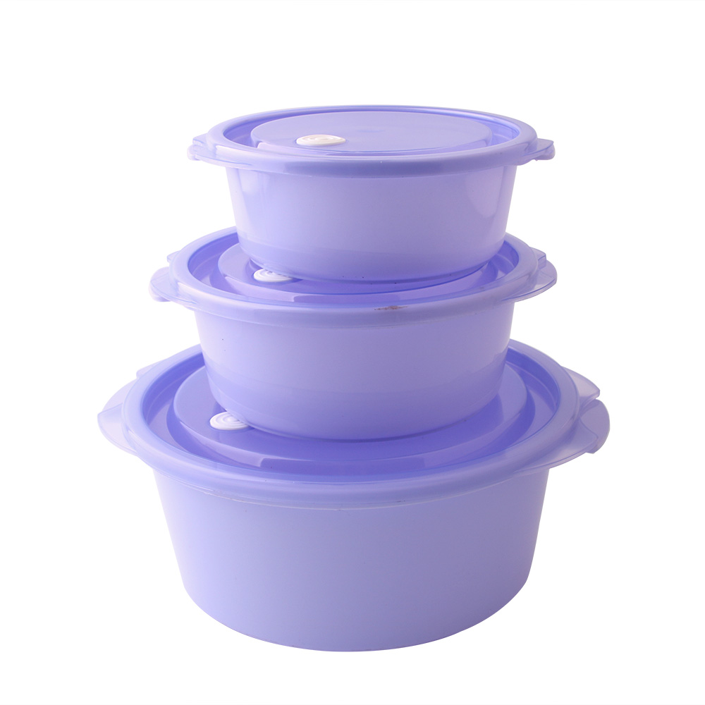 Rectangular plastic food storage box, sealed box, lunch box, plastic box, three-piece set KS-1470-141 details Picture
