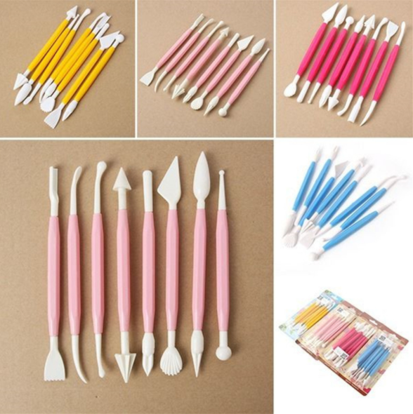 D27 8PCS Shaping knife Tool Carving set fondant cake mold baking DIY tools