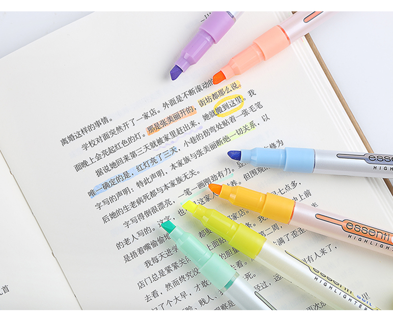 monami SOFT series highlighters 06017 from South Korea are student color marking pens for highlighting key points Application Scenario