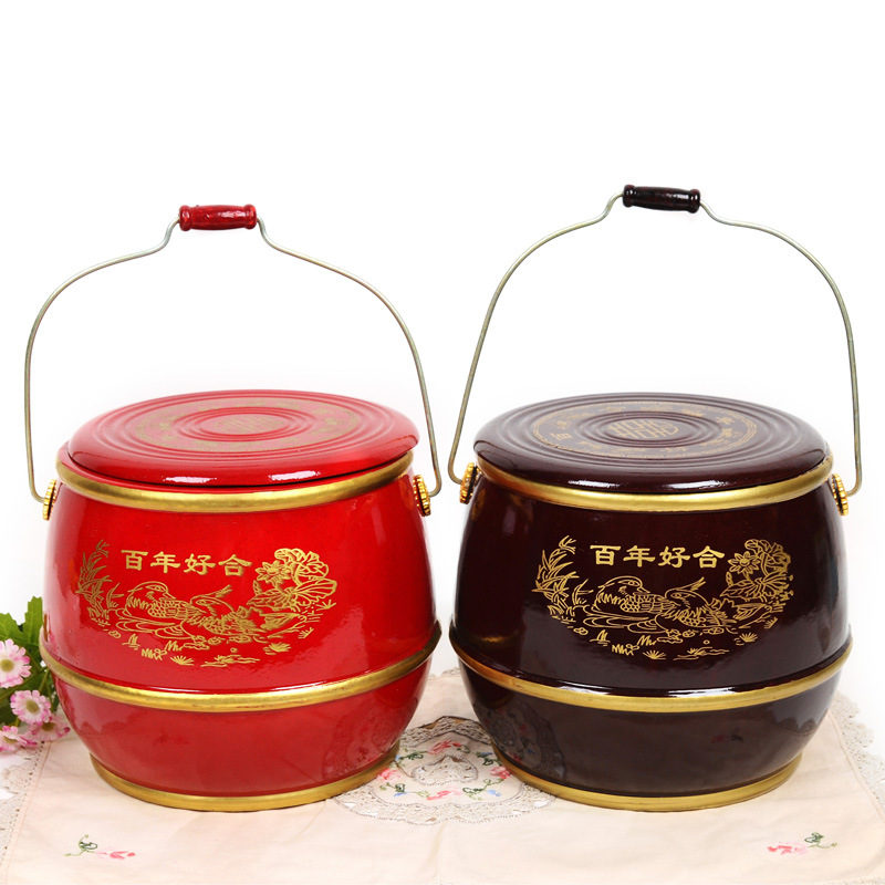 Wedding wooden descendants bucket wedding treasure bucket wedding supplies toilet wedding room put a bucket thumbnail