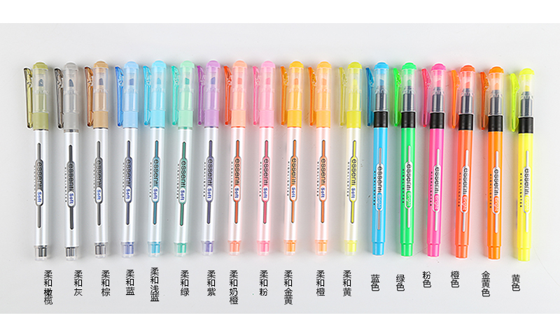 monami SOFT series highlighters 06017 from South Korea are student color marking pens for highlighting key points details Picture