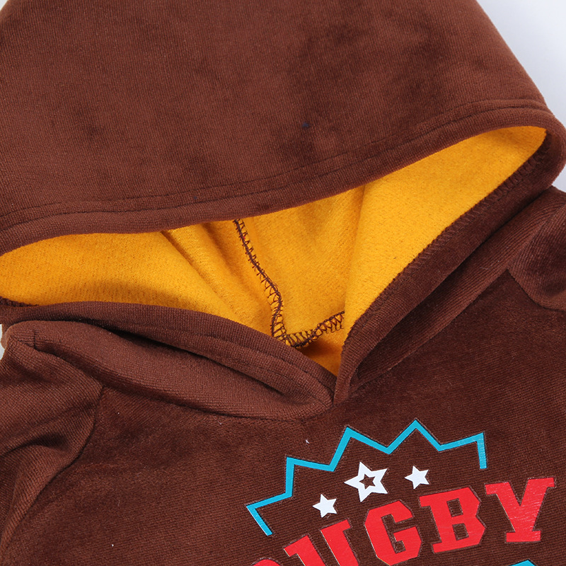 Boys And Girls Double-Sided Fleece Hooded Set 2018 New Spring And Autumn Children's Fleece Thick Sports Two-Piece Set Application Scenario