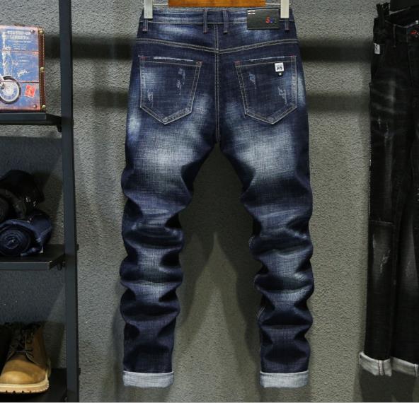 2018 Autumn Ripped jeans for young men, slimming Korean-style men's jeans, trendy men's clothing factory direct sales details Picture
