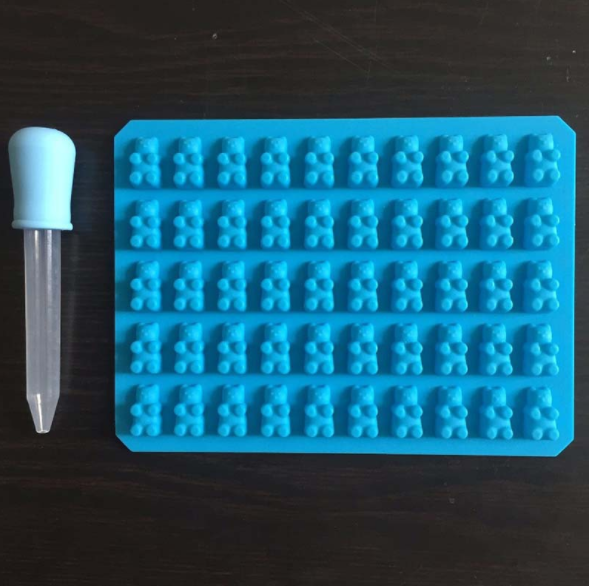 创意DIY硅胶冰格 小熊冰格50孔 儿童玩具硅胶冰格磨具72g产品图