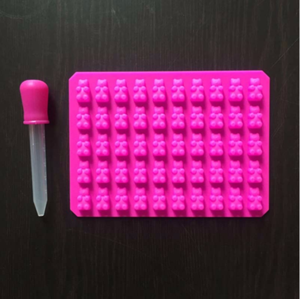 创意DIY硅胶冰格 小熊冰格50孔 儿童玩具硅胶冰格磨具72g细节图