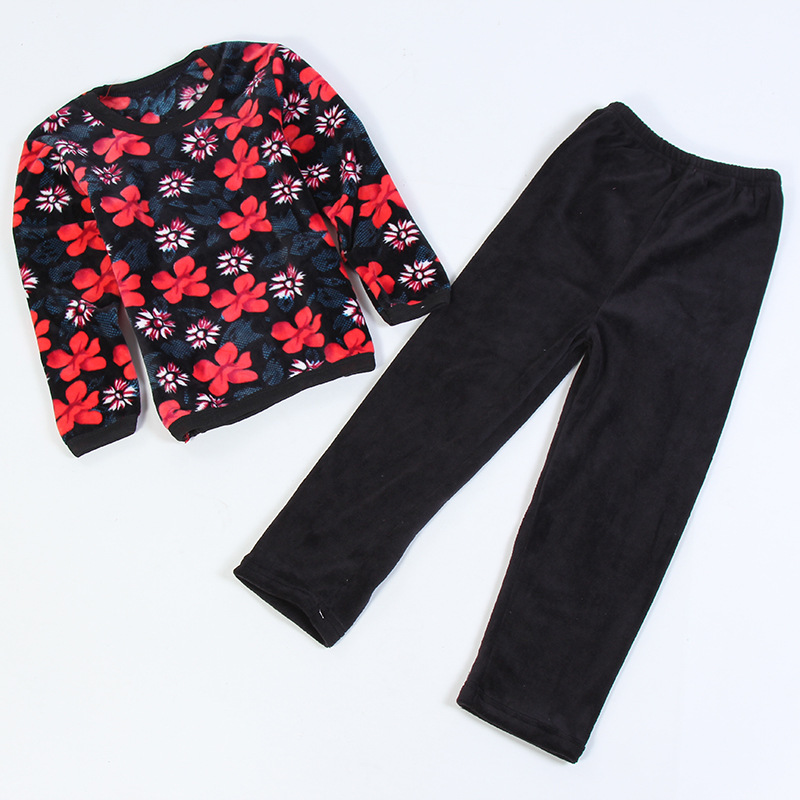 2018 Girls' Fleece Winter Edition Children's Korean Velvet Children's Clothing Thickened Double-sided fleece Big Kids Set New Style details Picture